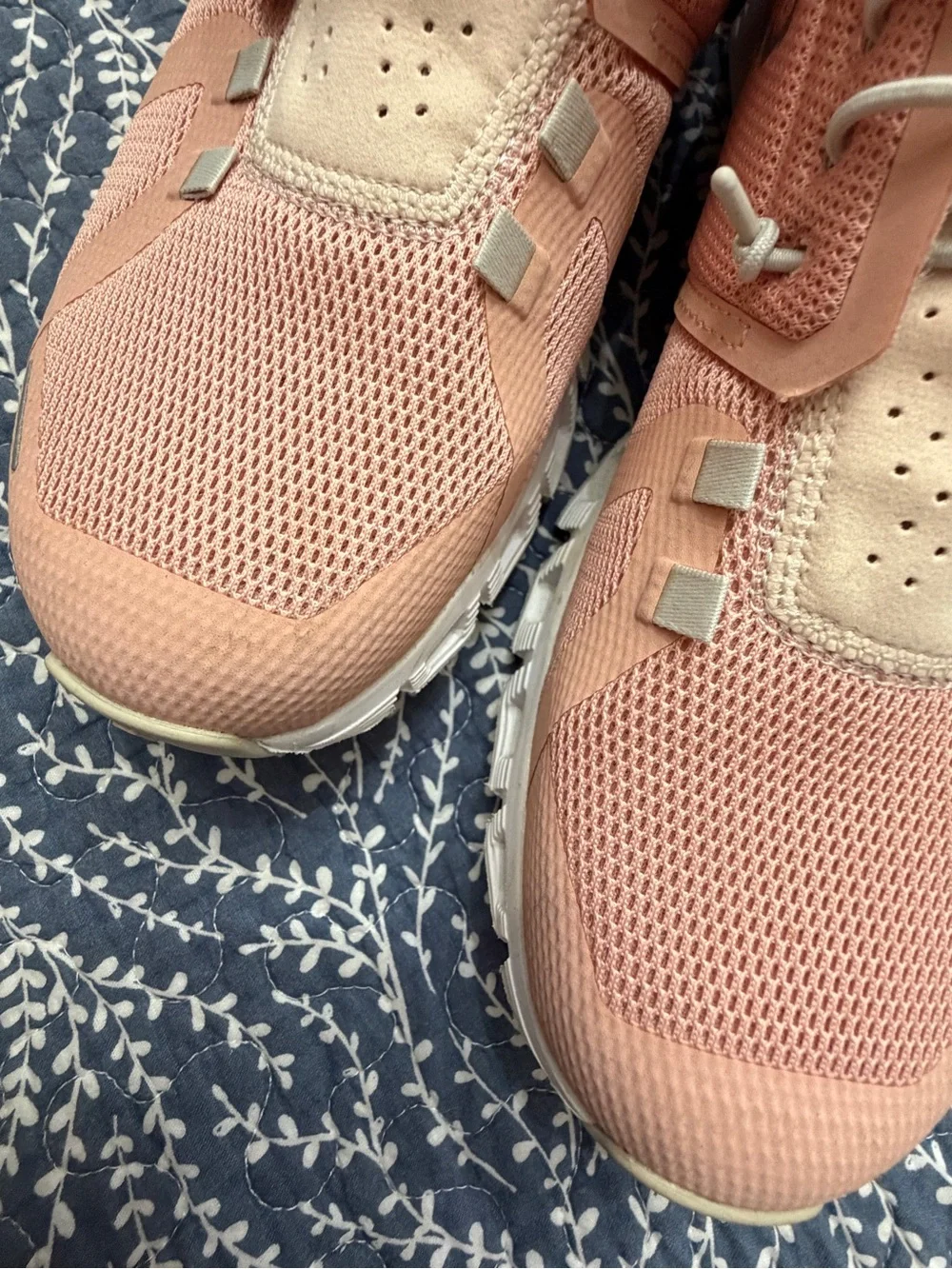 On Running Women's Coral Pink Mesh Athletic Sneakers
